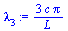 `+`(`/`(`*`(3, `*`(c, `*`(Pi))), `*`(L)))