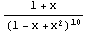 (1 + x)/(1 - x + x^2)^10