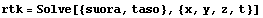 rtk = Solve[{suora, taso}, {x, y, z, t}]