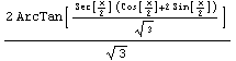 (2 ArcTan[(Sec[x/2] (Cos[x/2] + 2 Sin[x/2]))/3^(1/2)])/3^(1/2)