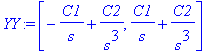 YY := vector([-C1/s+C2/s^3, C1/s+C2/s^3])