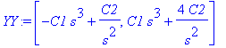 YY := vector([-C1*s^3+C2/s^2, C1*s^3+4*C2/s^2])