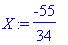 X := -55/34