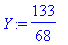 Y := 133/68