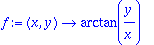 f := proc (x, y) options operator, arrow; arctan(y/...