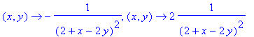 proc (x, y) options operator, arrow; -1/((2+x-2*y)^...