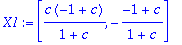 X1 := vector([c*(-1+c)/(1+c), -(-1+c)/(1+c)])