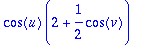 cos(u)*(2+1/2*cos(v))