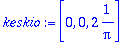 keskio := [0, 0, 2*1/Pi]