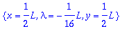 {x = 1/2*L, lambda = -1/16*L, y = 1/2*L}