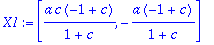 X1 := vector([a*c*(-1+c)/(1+c), -a*(-1+c)/(1+c)])