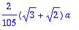 2/105*(sqrt(3)+sqrt(2))*a