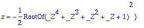 {y = 1, x = 1, z = -1/2}, {y = RootOf(_Z^4+_Z^3+_Z^...