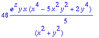 48*exp(z)*y*x*(x^4-5*x^2*y^2+2*y^4)/(x^2+y^2)^5