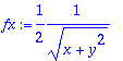 fx := 1/2*1/(sqrt(x+y^2))