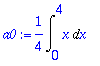a0 := 1/4*Int(x,x = 0 .. 4)
