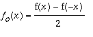 f[o](x) = (f(x)-f(-x))/2