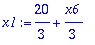 x1 := 20/3+1/3*x6