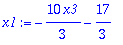 x1 := -10/3*x3-17/3