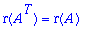 r(A^T) = r(A)