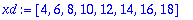 xd := [4, 6, 8, 10, 12, 14, 16, 18]