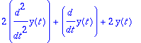 2*diff(y(t),`$`(t,2))+diff(y(t),t)+2*y(t)