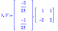 lambda, V := Vector(%id = 136839460), Matrix(%id = 135201732)