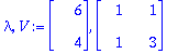 lambda, V := Vector(%id = 134814188), Matrix(%id = 138324280)