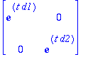 matrix([[exp(t*d1), 0], [0, exp(t*d2)]])