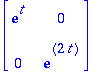 matrix([[exp(t), 0], [0, exp(2*t)]])