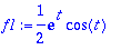 f1 := 1/2*exp(t)*cos(t)