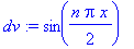 dv := sin(1/2*n*Pi*x)