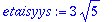 etaisyys := 3*5^(1/2)