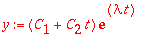 y := (C[1]+C[2]*t)*exp(lambda*t)