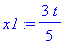 x1 := 3/5*t