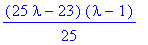 1/25*(25*lambda-23)*(lambda-1)