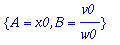 {A = x0, B = v0/w0}