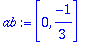 ab := vector([0, -1/3])
