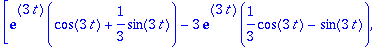 vector([exp(3*t)*(cos(3*t)+1/3*sin(3*t))-3*exp(3*t)...