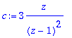 c := 3*z/((z-1)^2)