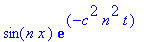 sin(n*x)*exp(-c^2*n^2*t)