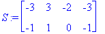 S := Matrix(%id = 21168764)