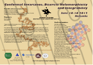 Conformal Invariance, Discrete Holomorphicity and Integrability