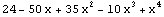 24 - 50 x + 35 x^2 - 10 x^3 + x^4